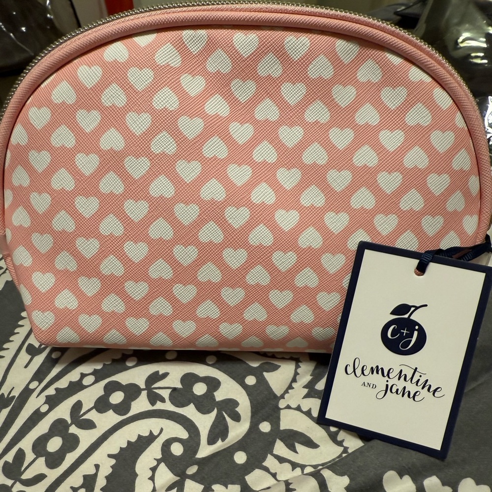 Pink Heart Cosmetic Bag